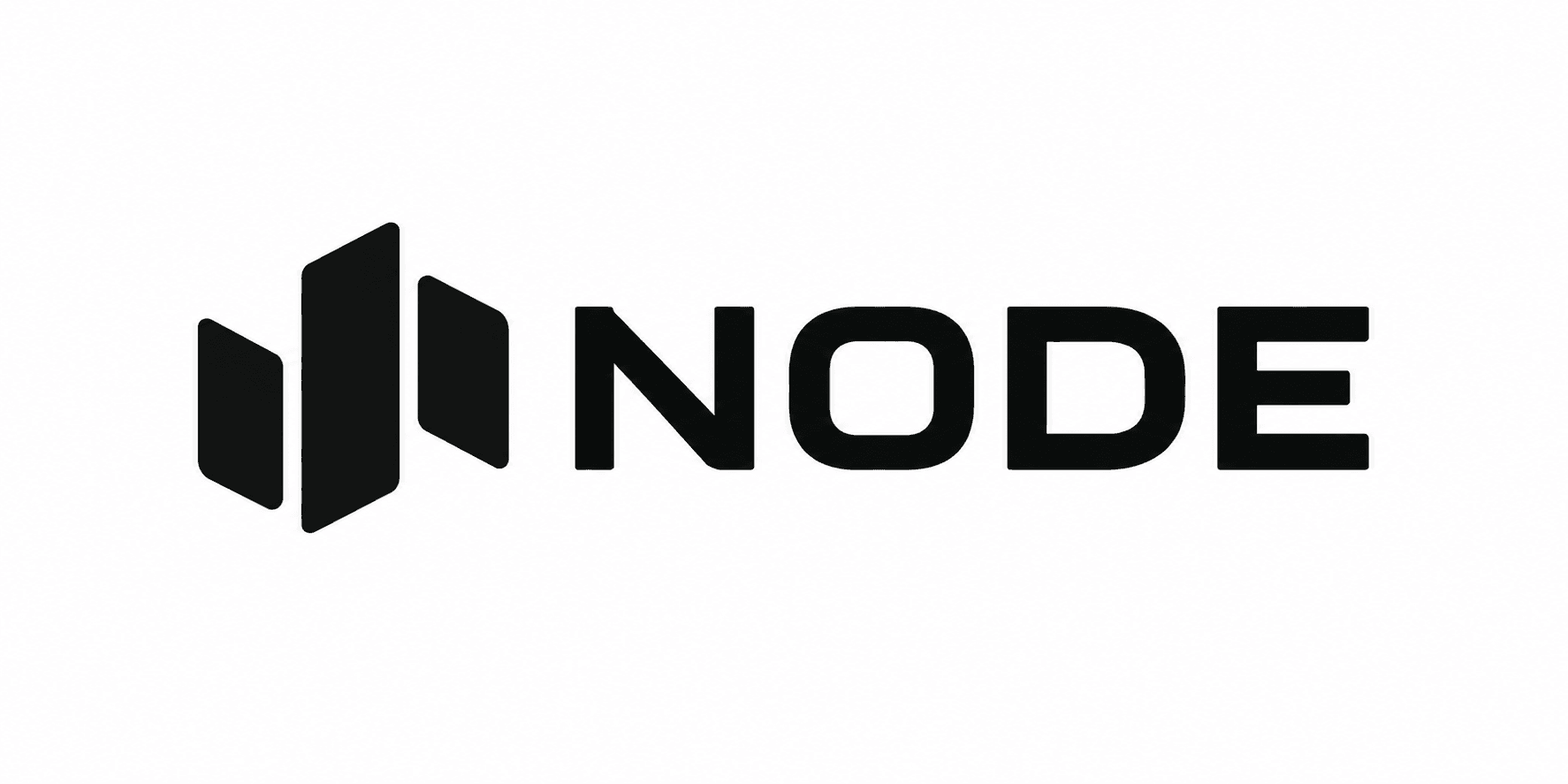 ChatGPTがPROJECT NODE-01向けに生成した最終ロゴ。三本の水平バーによるシンボルとNODEロゴタイプ。