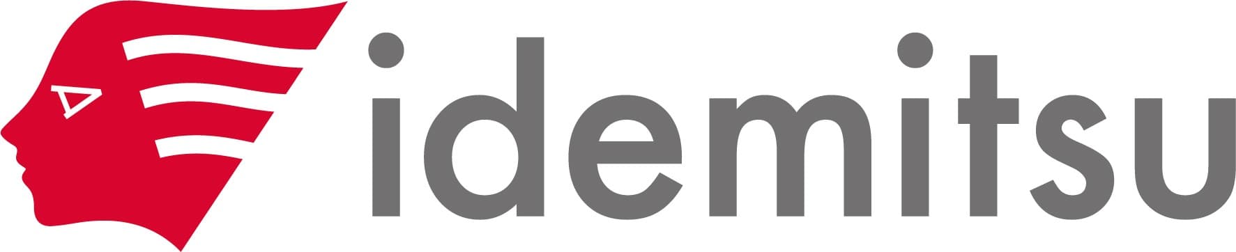 赤いアポロの横顔のアイコンと、グレーの小文字idemitsuを組み合わせた出光興産の企業ブランド